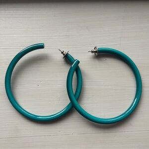 Elegant Teal Hoop Earrings